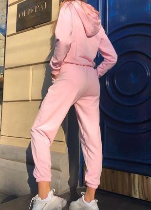 Спортивный розовый костюм3 фото