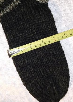 Р. 43-47 чоловічі вовняні, в'язані, високі, товсті (!), зимові шкарпетки, капці.9 фото