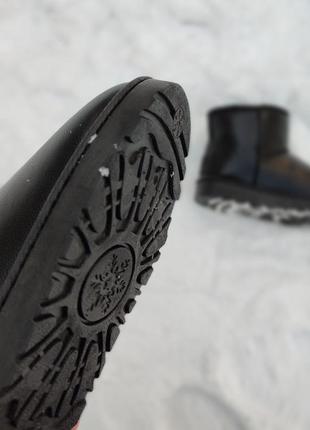 Черные  угги ботинки унты сапоги ugg кожаные ( эко кожа )3 фото