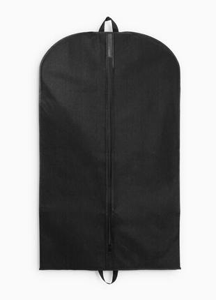 Чохол для зберігання довгого одягу 60х180 см із повітропроникної тканини "спанбонд", дві ручки, колір чорний1 фото
