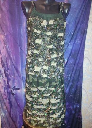 Оригинальное брендовое камуфляжное платье с пайетками кольцами save the queen из сетки4 фото