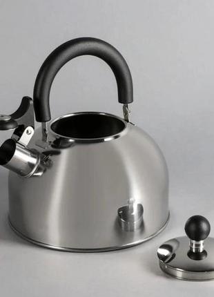 Чайник из нержавеющей стали для плит со свистком 2л kettle1 фото