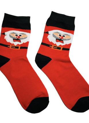 Носки socks с новогодним принтом "санта"  39/42  разноцветный2 фото
