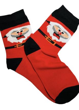 Носки socks с новогодним принтом "санта"  39/42  разноцветный
