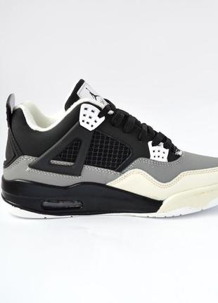 nike jordan air 1 low prm кросівки жіночі шкіряні нубук зимові термо на флісі ботінки сапоги високі теплі найк джордан чорні з бежевим3 фото