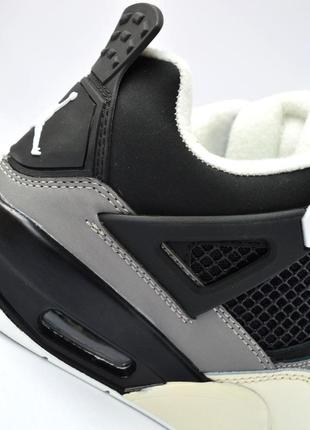 nike jordan air 1 low prm кросівки жіночі шкіряні нубук зимові термо на флісі ботінки сапоги високі теплі найк джордан чорні з бежевим8 фото