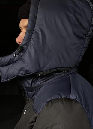 Зимняя куртка европейка сине-черная3 фото