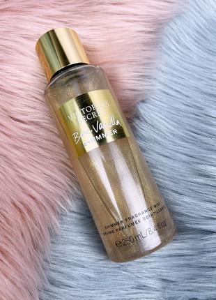 Розпив victoria’s secret bare vanilla shimmer міст парфумований спрей для тіла з блискітками4 фото