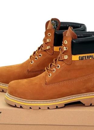 Зимові шкіряні черевики з хутром caterpillar boots winter ❄️