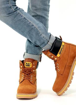 Зимові шкіряні черевики з хутром caterpillar boots winter ❄️9 фото