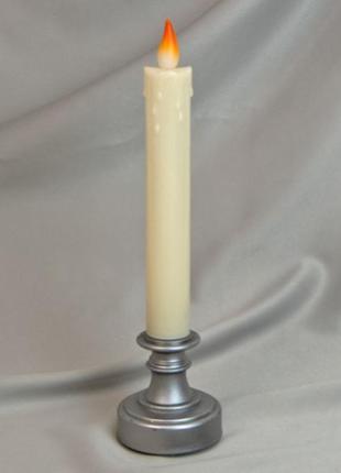 Свічка led у свічнику l24см (срібний)