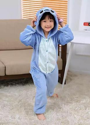 Костюм кигуруми стич синий пижама пижамы детские взрослые костюмы кингуруми стич голубой ститч кенгурушки 1307 фото