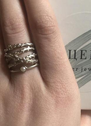 Серебряное кольцо с черным жемчугом/черный жемчуг срібна каблучка3 фото