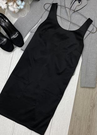 Новое черное базовое платье s платье прямого кроя короткое платье с карманами