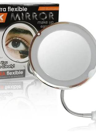 Дзеркало на присосці з підсвічуванням my flexible mirror 10x, гнучка ніжка, 10-ти кратне збільшенням