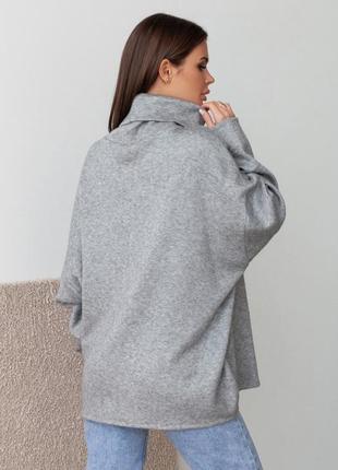 Сірий ангоровий светр у стилі оверсайз3 фото