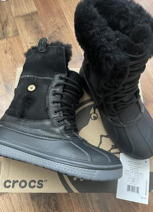 Crocs allcast luxe duck Dosney. кроксы с натуральным мехом.