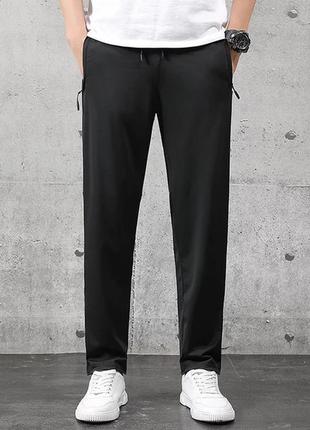 Прямые спортивные штаны женские и мужские подходят для различных видов спорта черные размер 3xl