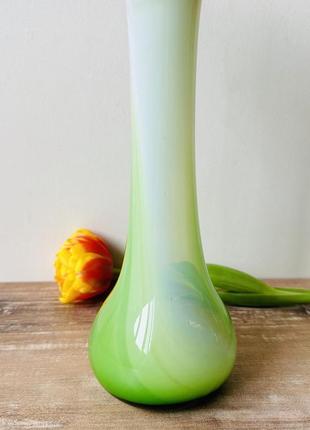 Старинная стеклянная ваза в муранском стиле, яркая коллекционная ваза цветное стекло 1970-е4 фото