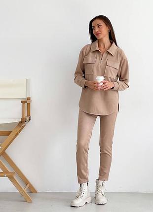 Костюм кофта і штани замш діагональ