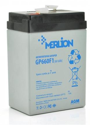 Аккумуляторная батарея детского электромобиля merlion 6v 6ah gp660f1 agm