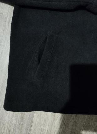 Мужская чёрная флисовая кофта на молнии / толстовка / свитер / мужская одежда /5 фото