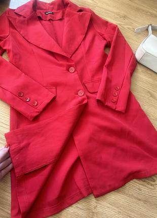 Червона сукня-піджак, плаття-піджак3 фото