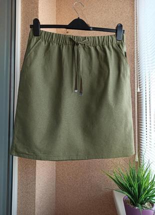 Красивая стильная летняя юбка из натуральной ткани2 фото