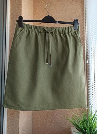 Красивая стильная летняя юбка из натуральной ткани3 фото