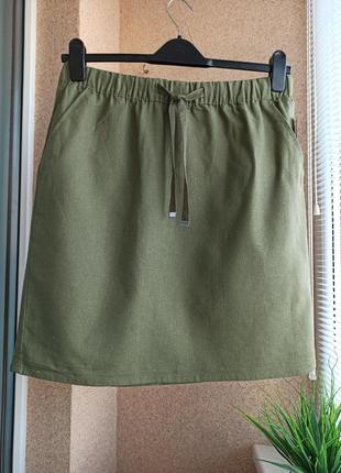 Красивая стильная летняя юбка из натуральной ткани1 фото