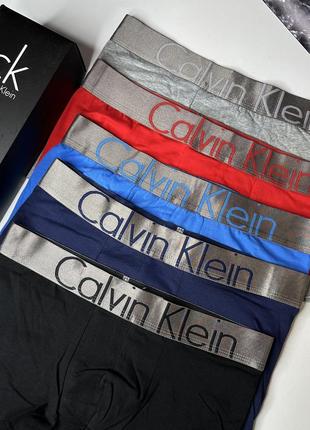 Мужские трусы сalvin klein, набор трусов calvin klein steel боксеры 5 шт. в подарочной коробке