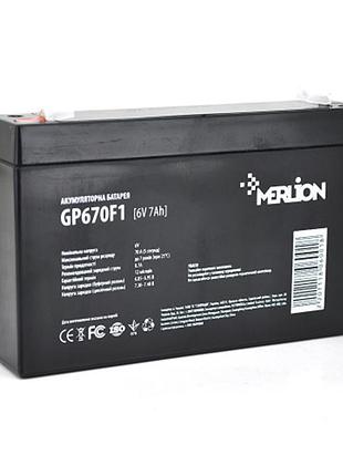 Аккумуляторная батарея детского электромобиля merlion 6v 7ah gp670f1/06001 agm