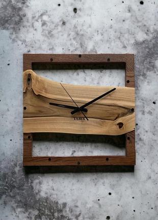 Годинник настінний дерев'яний 40 см square nut