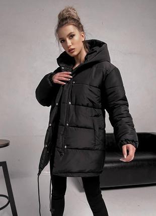 Теплый зимний пуховик зефирка на молнии кнопках куртка удлиненная плащевка на силиконе с подкладкой10 фото