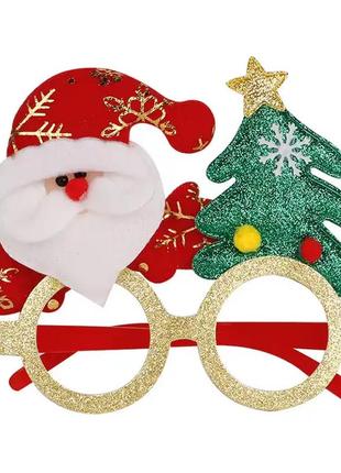Окуляри новорічні карнавальні 2024 окуляри-прикол святкові окуляри ялинка санта