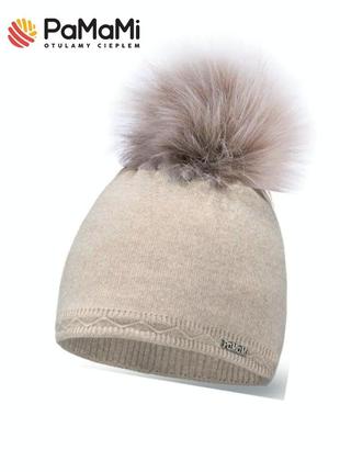 Стильная и теплая, двойная шапка с добавлением шерсти pamami
