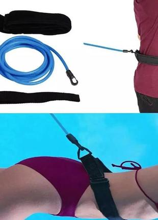 Эспандер резинка для тренировок по плаванию тренажер для плавания и рывка в бассейне тренировочные резинки 3 м4 фото