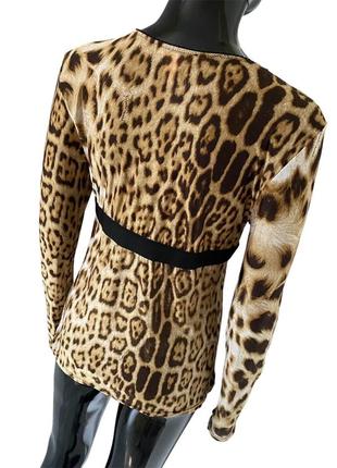 Блуза топ водолазка в леопардовий принт roberto cavalli оригінал блуза с анималистичным принтом леопардовая кофточка в сетку7 фото