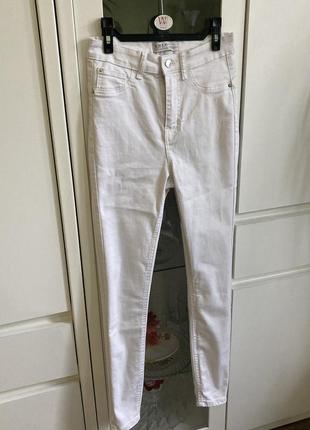 Primark 10/38 s/m белые стретч джинсы скинни высокая посадка8 фото