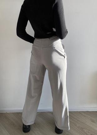 Широкие светло-серые брюки брюки miss selfridge4 фото