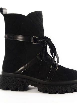 Женские ботинки зимние украинского брена stepter 8109- черные