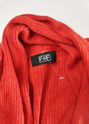 Кардиган подовжений теплий червоного кольору від бренду ff 125 фото