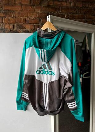 Adidas vintage full zip 90s big embroidered logo sport hoodie вінтажне, спортивні худі, кофта