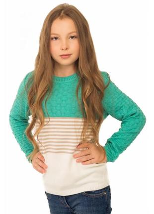 В’язаний светр дівчинці р122-1281 фото