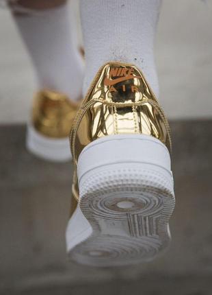 Кроссовки кожаные женские nike air force 1 liquid metal (весна-лето-осень)😍8 фото