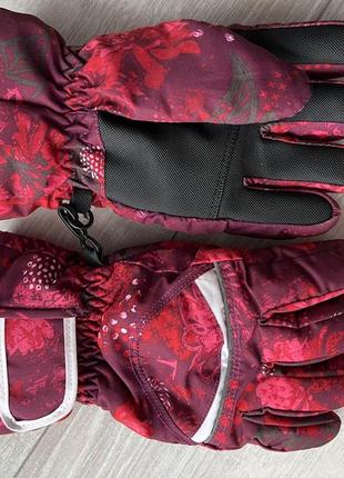 Водонепроницаемые терморкавицы на 5 пальцев варежки для девчики 4-7р. варежки горнолыжные для девчики 4размер теплые на флисе перчатки термоперчатки