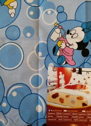 Комплект детского постельного  белья полуторный, 150*210
в наличии расцветки.