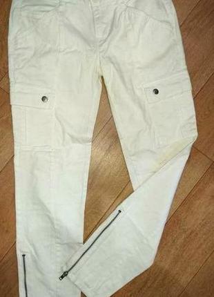 Крутые белые брюки london jeans s-m