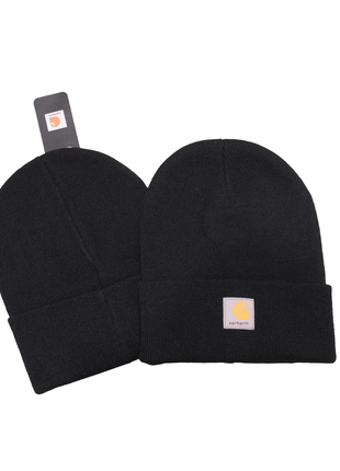 Carhartt шапка черная с лого новое отличное качество тренд wip отличный подарок унисекс