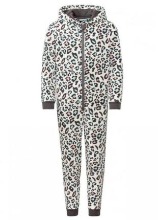 Пижама кигурумы для девочки lupilu леопардовая пижама 4-6р цельная флисовая пижама на замок